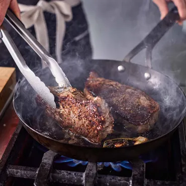 Seared Steak with Roasted Garlic-Herb Compound Butter