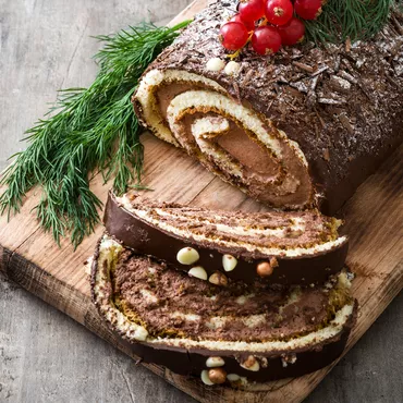 Bûche De Noël rolled cake