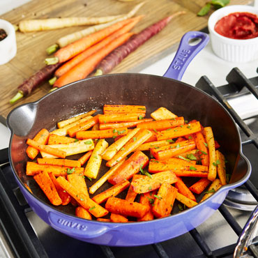 Carrots in Staub skillet