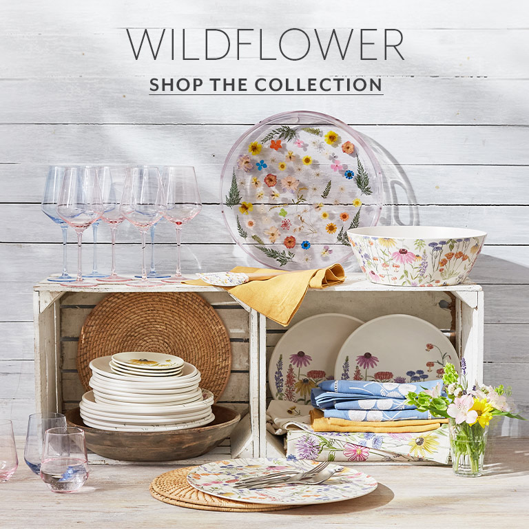 Wildflower melamine dinnerware with floral motif