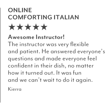 Sur La Table cooking class testimonial