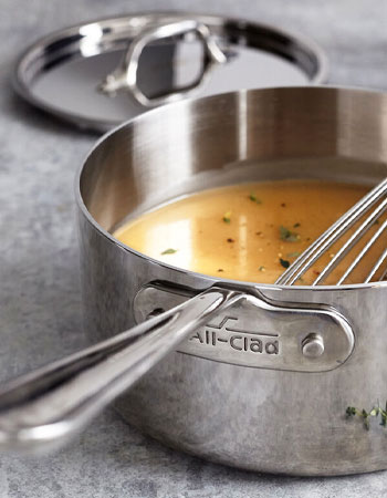 All-Clad small saucepan with gravy