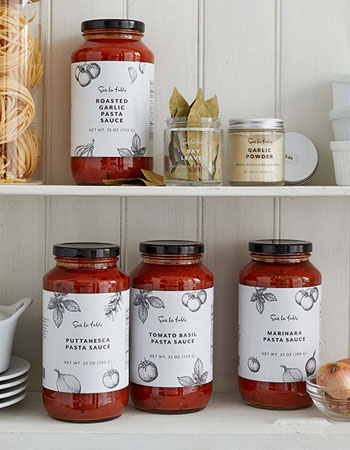 Sur La Table jars of pasta sauce