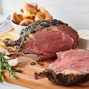 Pepper-Crusted Prime Rib with Horseradish Creme Fraiche