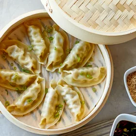 Shrimp and Pork Dumplings (Siu Mai) with Soy Sesame Dipping Sauce