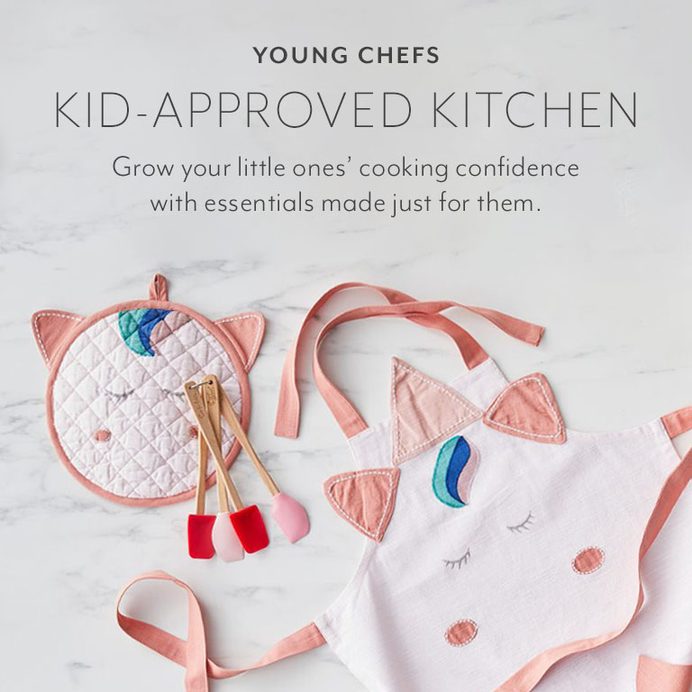 Young chefs, kid-approved kitchen. Grow your little ones' cooking confidence with essentials made just for them.