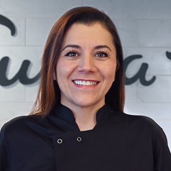 VANESSA CRAYCRAFT in black chefs coat