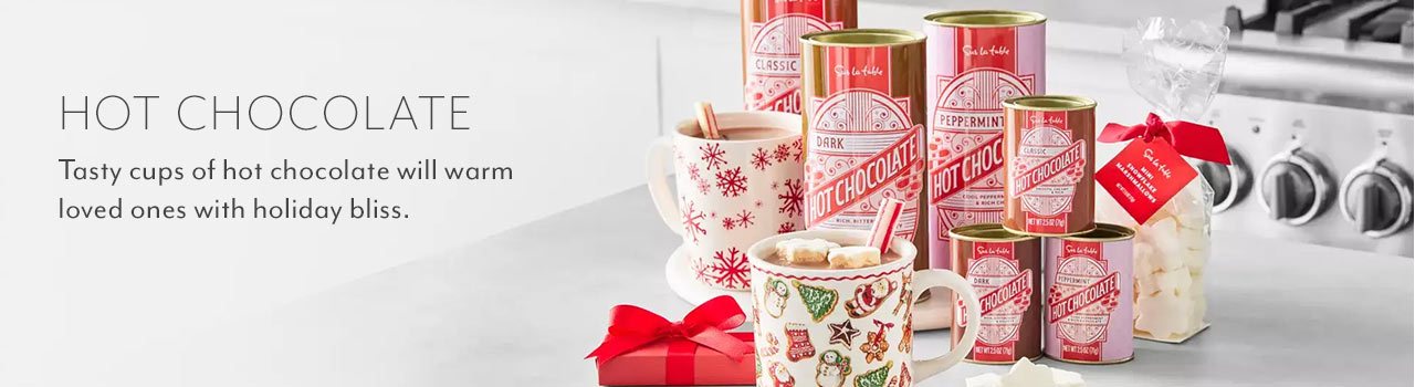 Hot Chocolate. Tasty cups of hot chocolate will warm loved ones with holiday bliss.