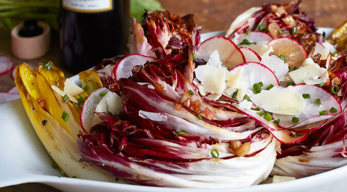Grilled Radicchio and Endive Salad with Spring Radishes