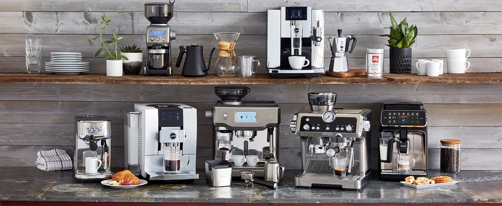Coffee & Espresso machines on counter