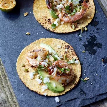 Baja Shrimp Tacos with Lime Crema