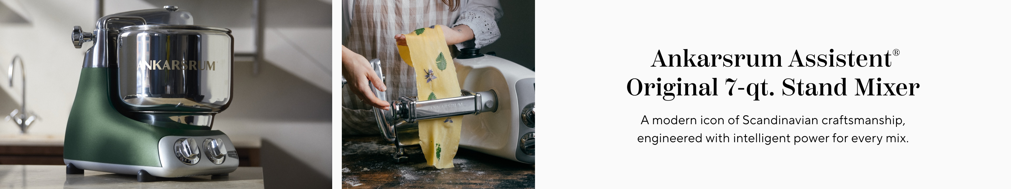 Ankarsrum Assistent Original 7 quart Stand Mixer. A modern icon of Scandinavian craftsmanship, engineered with intelligent power for every mix.