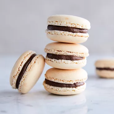 Vanilla Bean Macarons with Mocha Buttercream