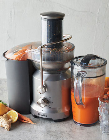 Breville Juicer with carrot ginger juice