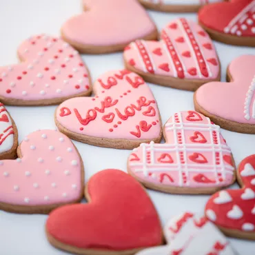 Sweetheart Cookies decorated hearts