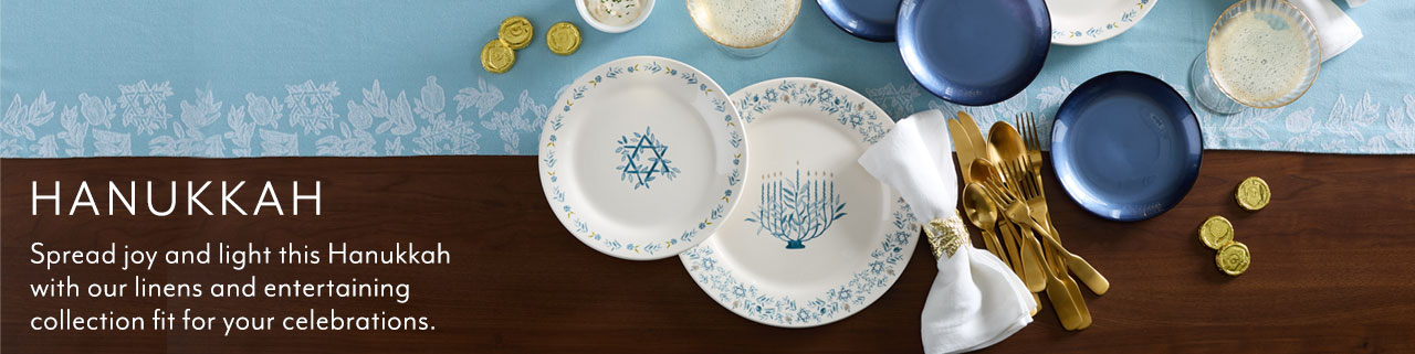 Hanukkah. Spread and light this Hanukkah with our linens and entertaining collection fit for your celebrations.