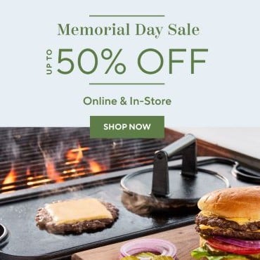 Memorial Day Sale up to 50% off online and in-stores