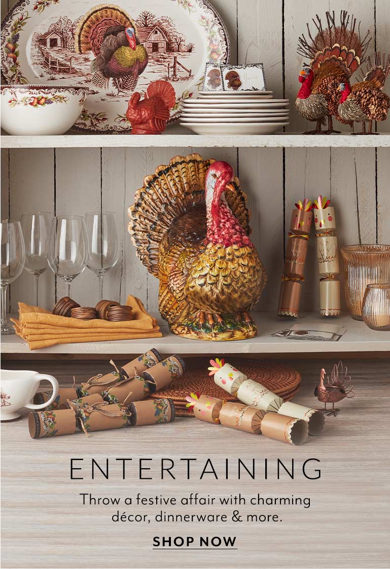 ENTERTAINING. Throw a festive affair with charming décor, dinnerware & more. Shop Now.
