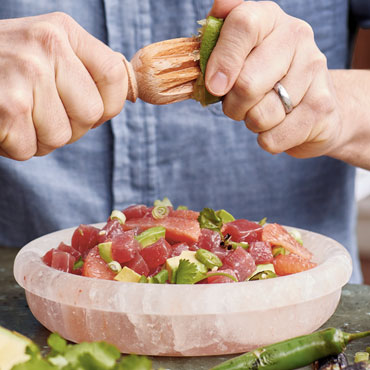 Tuna and Avocado Ceviche in bowl