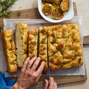 Italian Rosemary and Roasted Garlic Focaccia