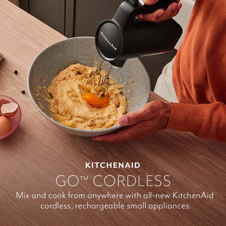 KitchenAid Go Cordless. Mix and cook from anywhere with all-new KitchenAid cordless, rechargeable small appliances.