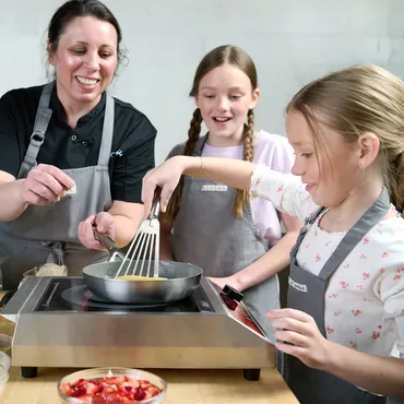 kids cooking in kitchen