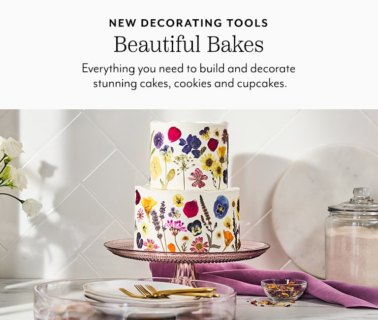 New decorating tools for beautiful bakes. Everything you need to build and decorate stunning cakes, cookies and cupcakes.