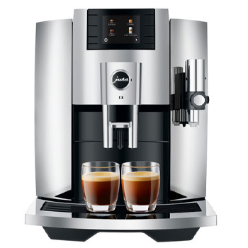 Jura Máquina de café automática E4 (blanco piano) con filtración de agua  CLEARYL Smart+, 6 tabletas de limpieza y café de grano entero East Coast