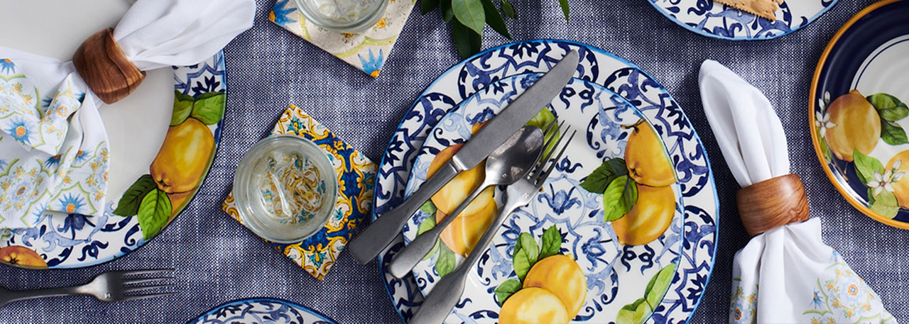 Limone Dinnerware Collection Limone blue and white dinnerware