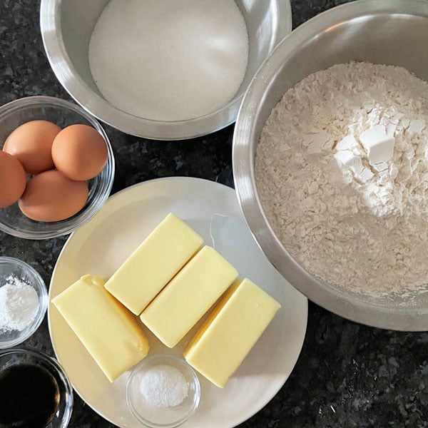 ingredients for Sugar Cookie Dough