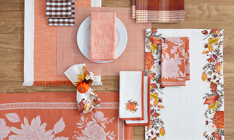 Fall colored harvest linens and napkin ring