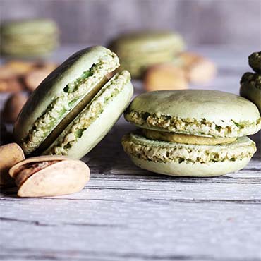 Pistachio Macarons with Pistachio Crème Filling
