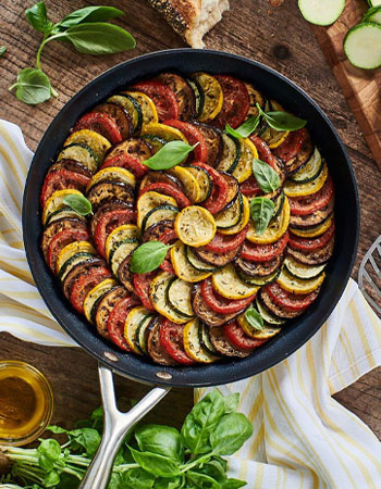 Summer ratatouille in skillet