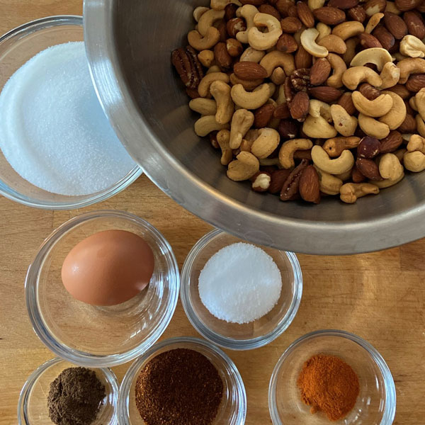 ingredients for Spiced Nuts